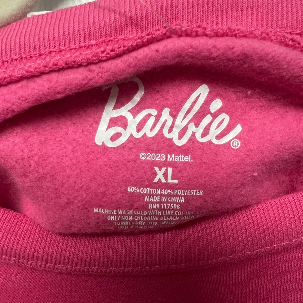 Brand new. Never worn Barbie sweatshirt. XL for an oversized comfy fit. - Picture 3 of 3